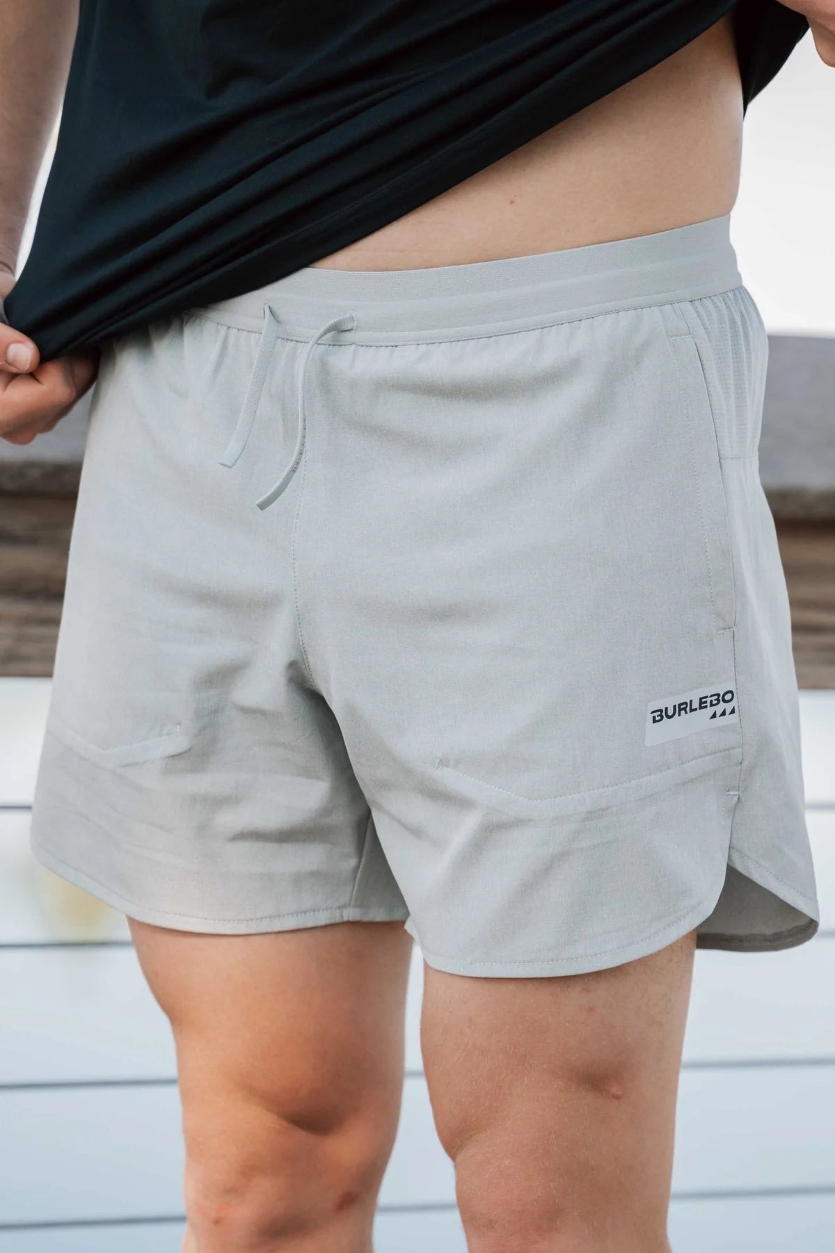 BURLEBO Light Grey Running Shorts