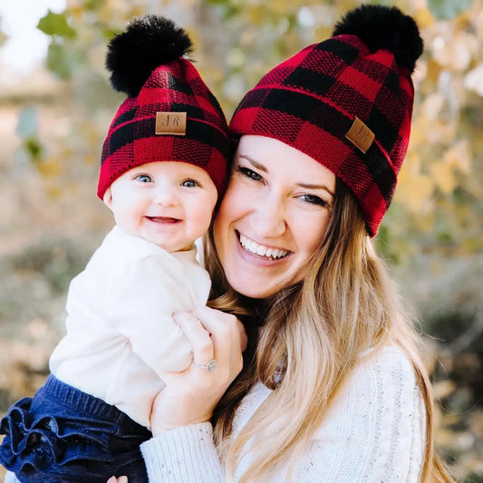 Mommy + Me Buffalo Plaid Hats