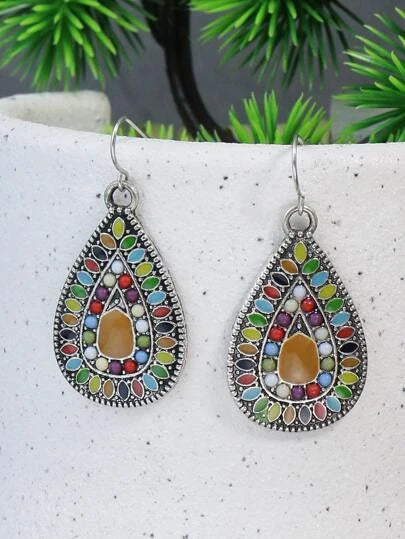Multi Color Waterdrop Earring