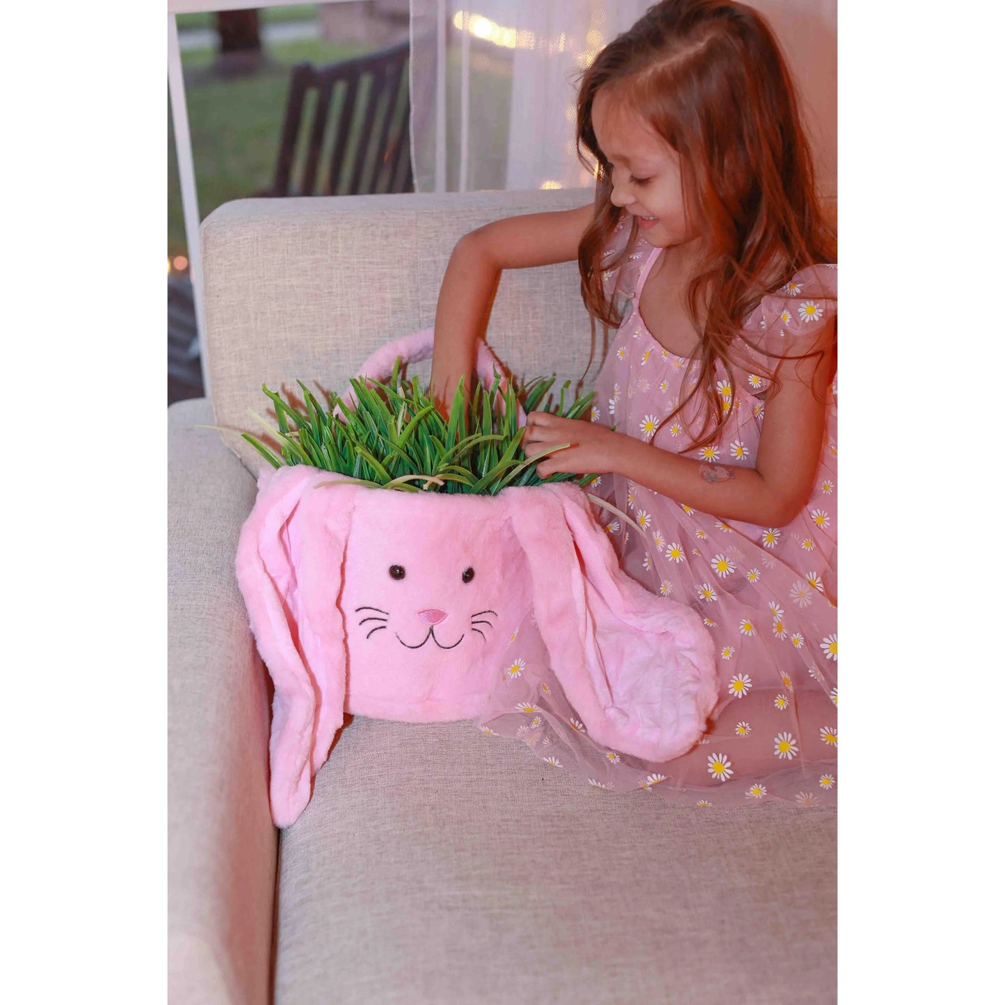 PLUSH EASTER BUNNY BASKET
