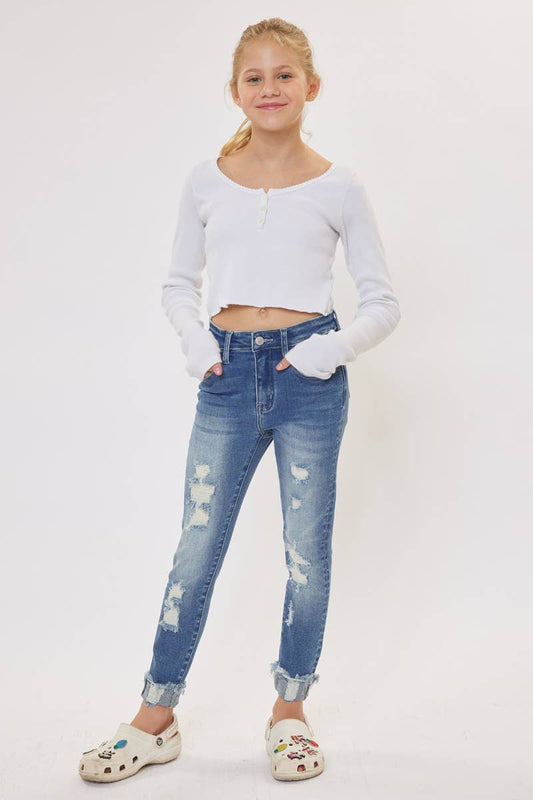 Kan Can Youth Distressed Skinny Jeans