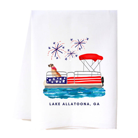 Patriotic Pontoon Flour Sack Towel