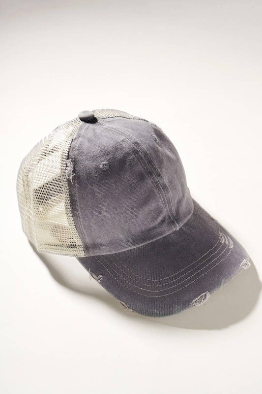 Ripped and Washed Solid Baseball Caps