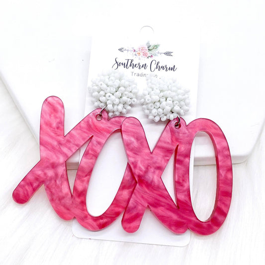 XOXO Valentine Acrylic Dangles