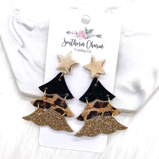 2.5" Metallic Leopard Christmas Trees