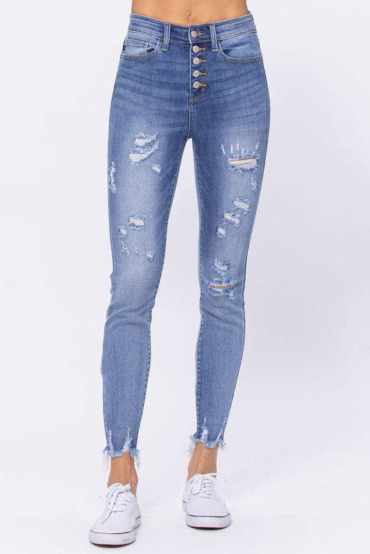 JUDY BLUE Light Wash Ripped Jeans