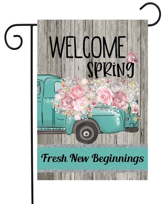 welcome spring Garden Flag