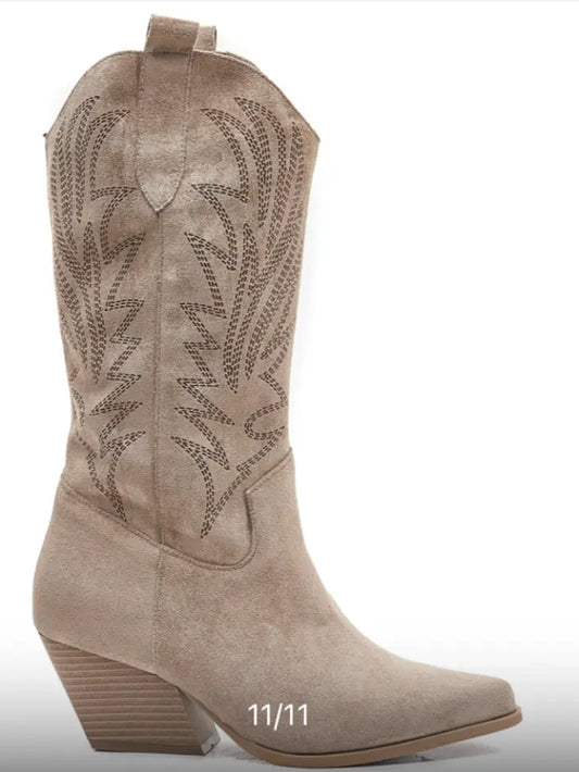 Brown Suede Cowboy Boots