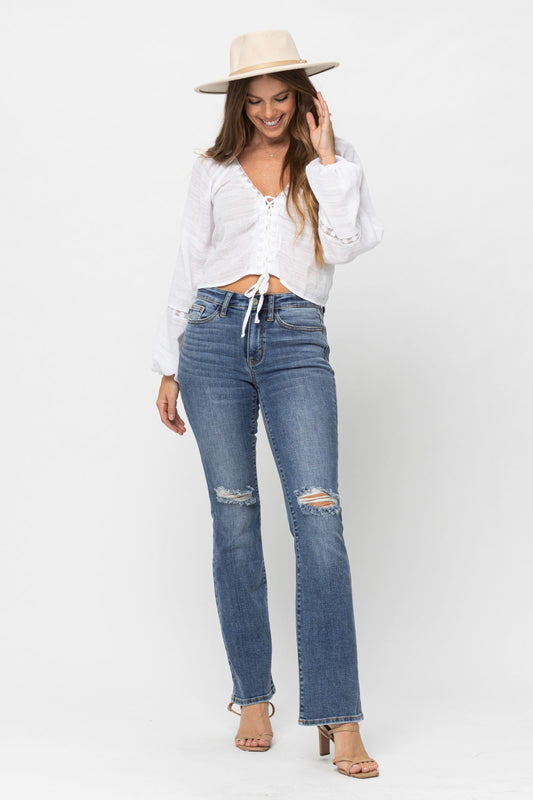 JUDY BLUE Mid Rise Bootcut Jeans