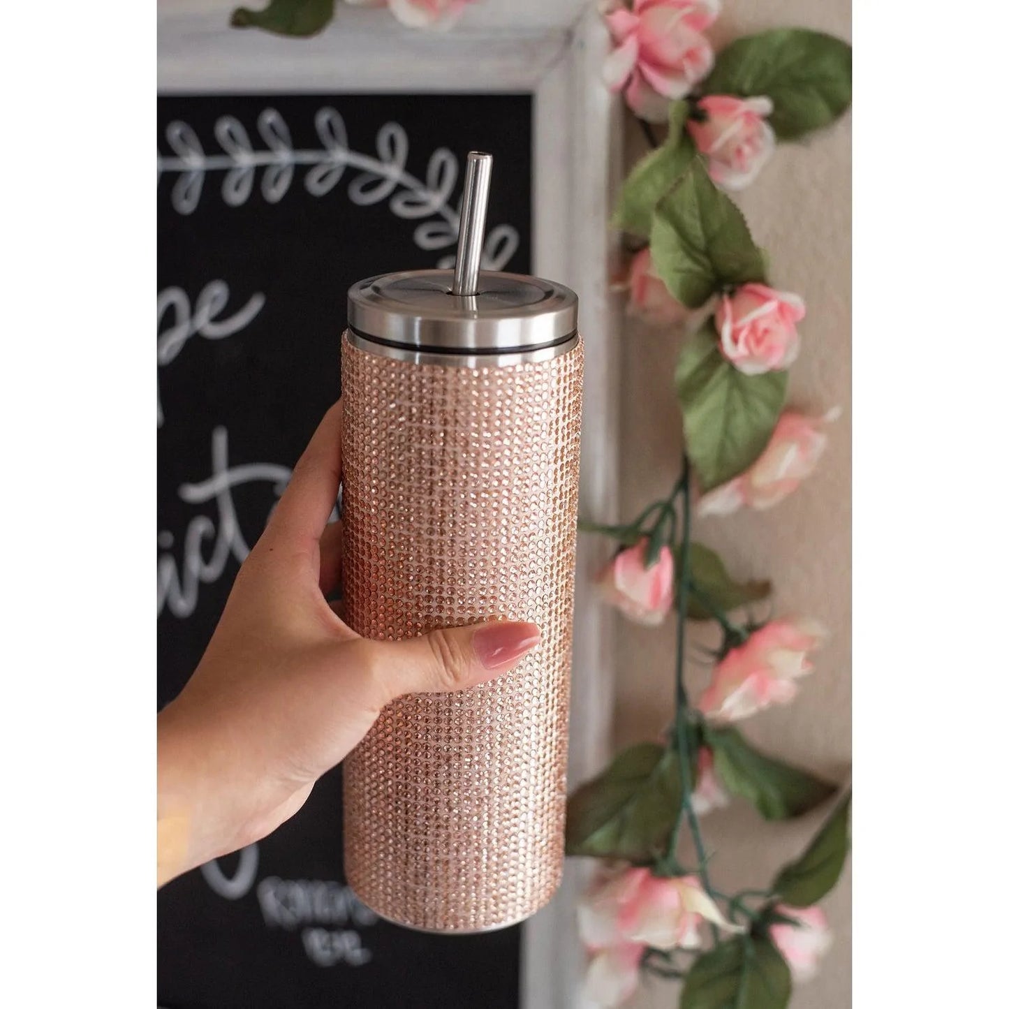 UCOM Rose Gold Rhinestone Tumbler