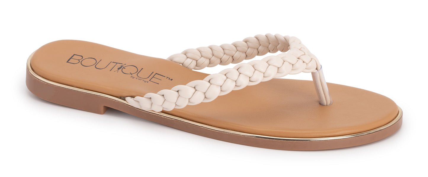 CORKYS Ivory Pigtail Flip-Flops