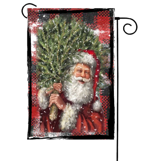Santa Chimney Tree Garden Flag