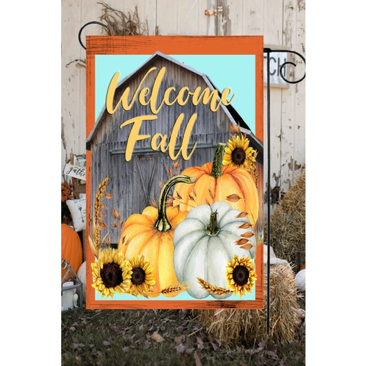 Welcome Fall Barn Garden Flag