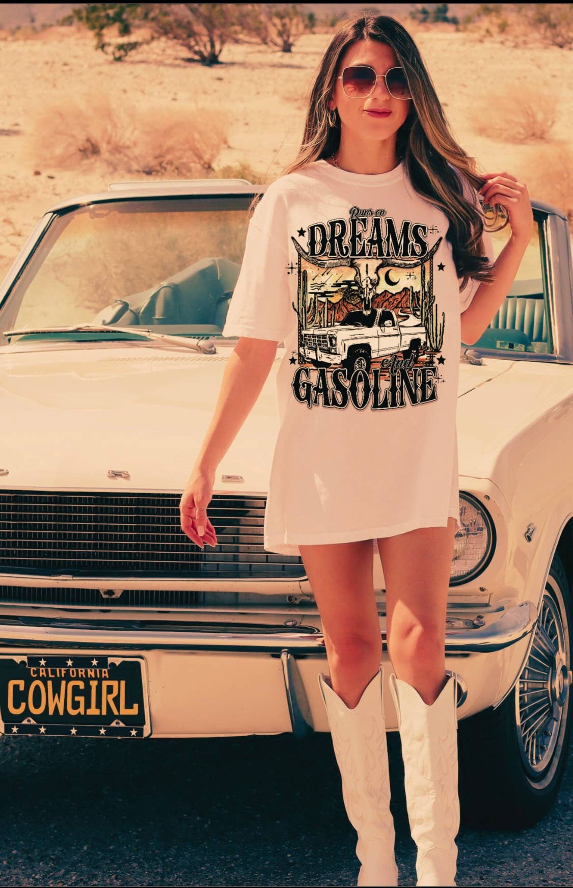 Runs On Dreams & Gasoline Tshirt Dress