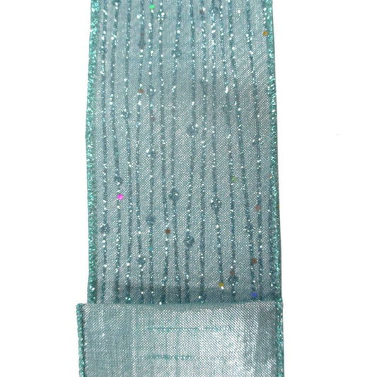 Aqua Striped Dot Ribbon
