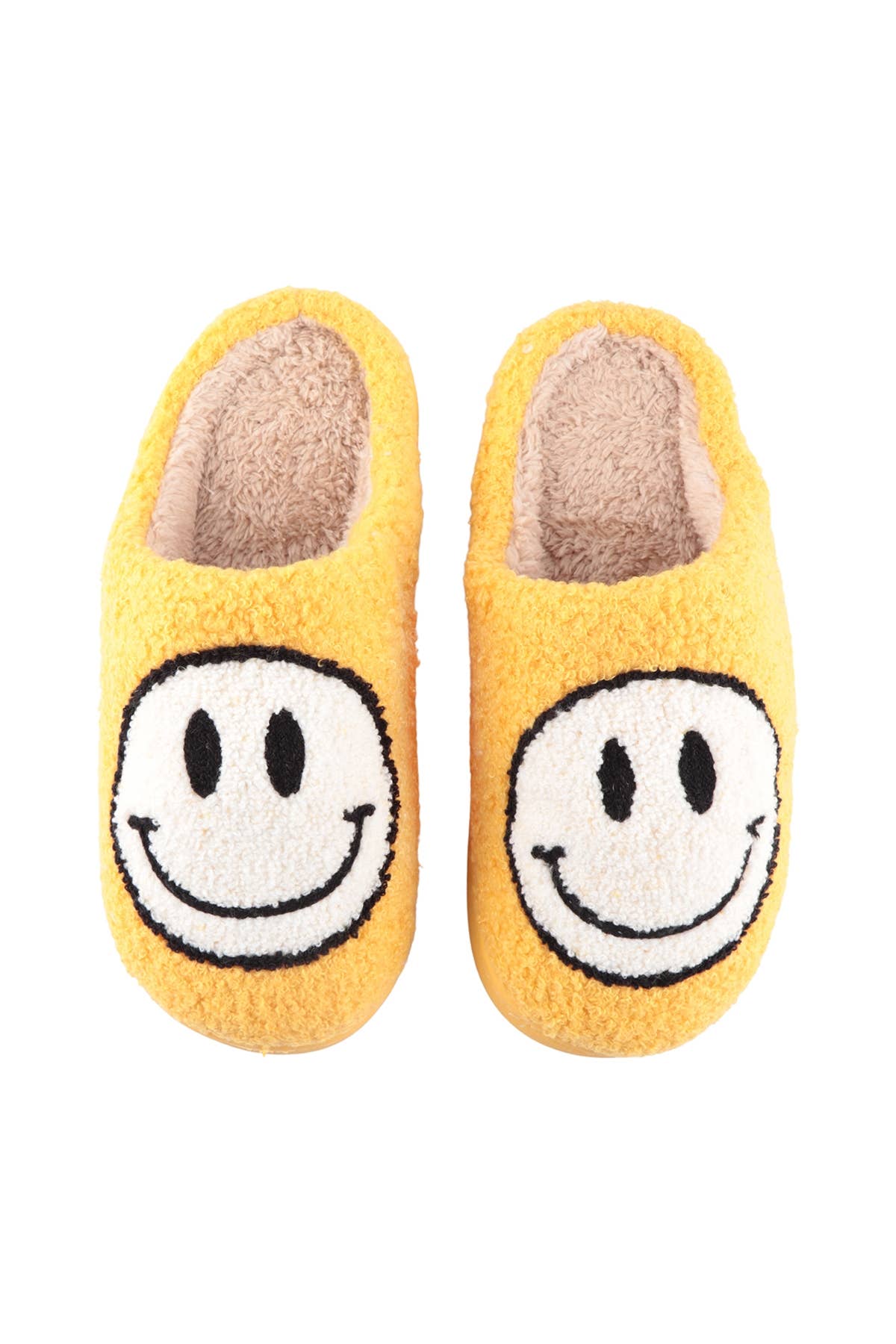 SMILEY FACE FUZZY FLEECE SOFT SLIPPER