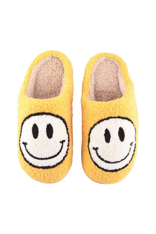 SMILEY FACE FUZZY FLEECE SOFT SLIPPER