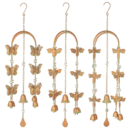 Copper Butterfly/Bee/Dragonfly Windchime