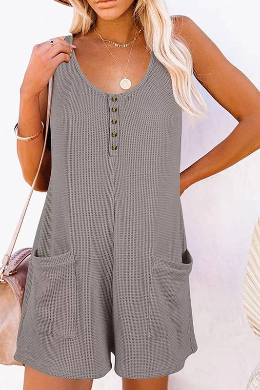 Waffle Romper with Pockets