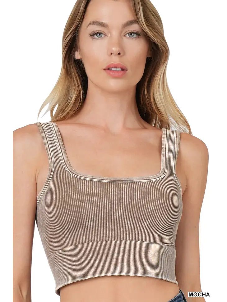 Ribbed Cropped Tank Top