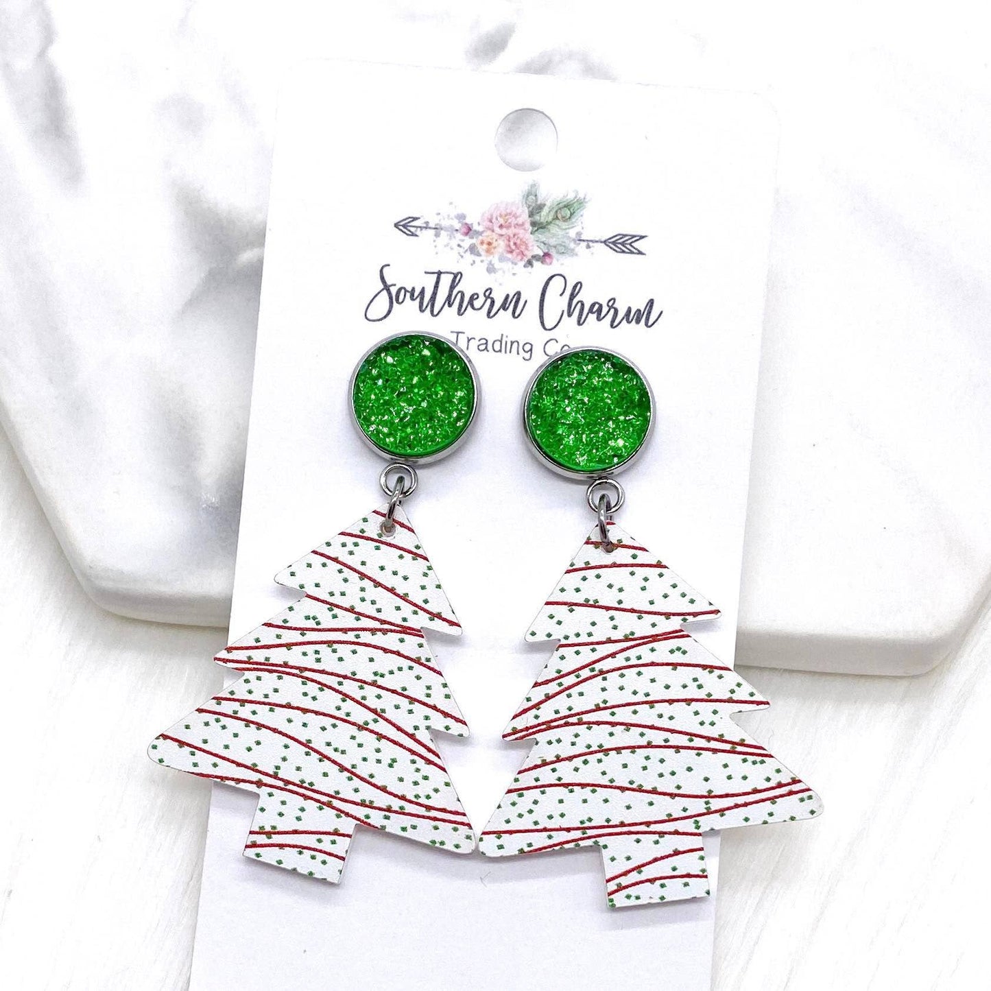 2" Snack Cake Christmas Tree Acrylic Dangle