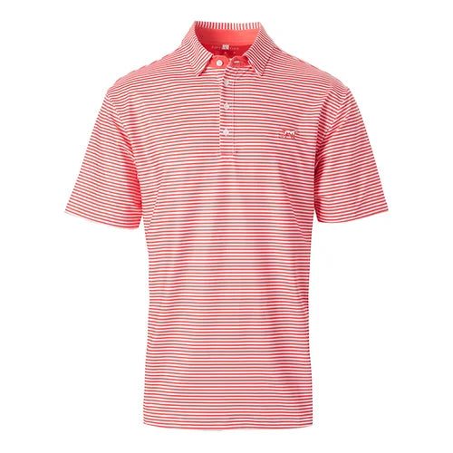 FIELDSTONE Youth Marshall Polo Coral/White