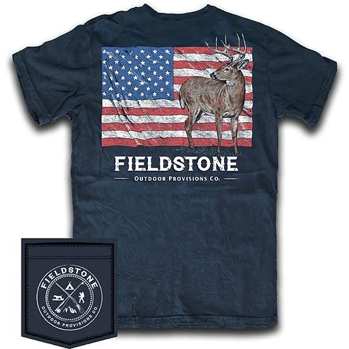 Fieldstone Flag Deer