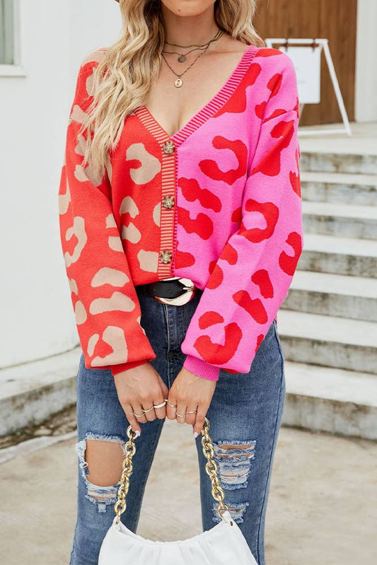 Cheetah Colorblock Cardigan