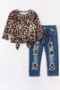 Leopard Tie/ Denim Set