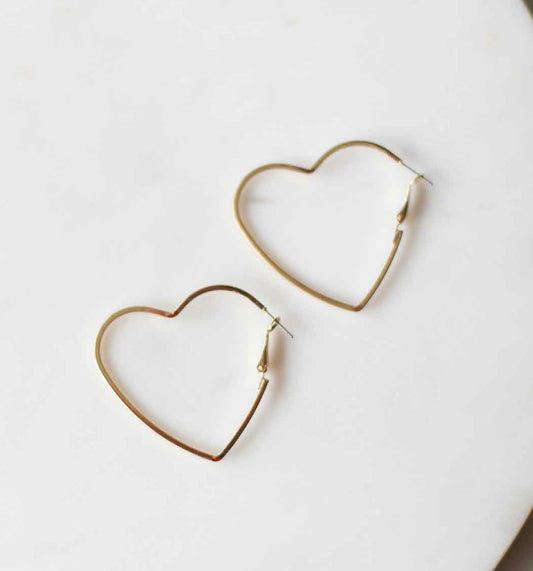 ROYAL STANDARD Heart Hoop Earrings