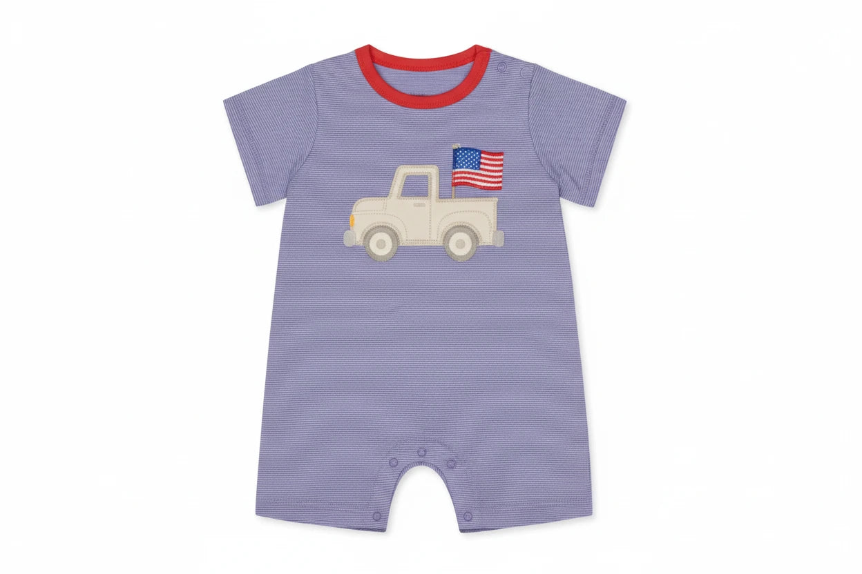 Patriotic Truck Romper