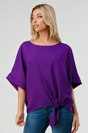 MISS B Purple Side Tie Top S