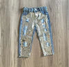 HONEYDEW Sequin Frayed Jeans