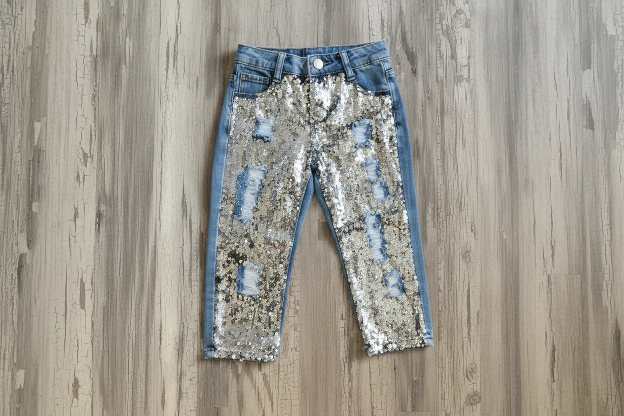 HONEYDEW Sequin Frayed Jeans