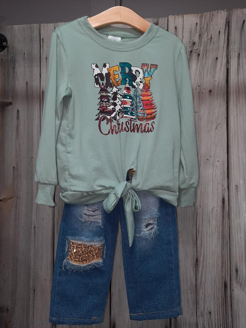 Mint Christmas Tree Jean Set