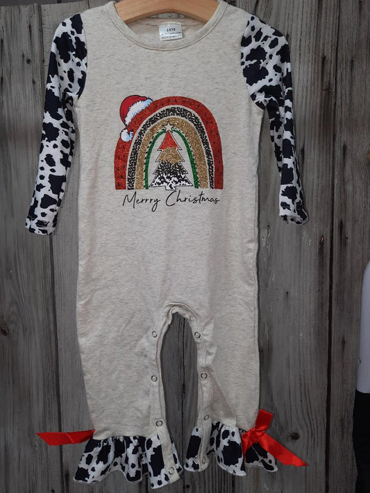 Rainbow Christmas Tree Romper